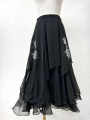 新品 社交ダンススカート ブラック ラインストーン メッシュ 新品 社交ダンススカート ブラック ラインストーン メッシュ - メルカリ