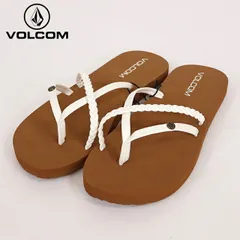 ボルコム VOLCOM レディース/メンズ ビーチサンダル ロゴマーク付き編み目ライン ホワイト系 長期保管品（サイズ/22）ro2055のサムネイル