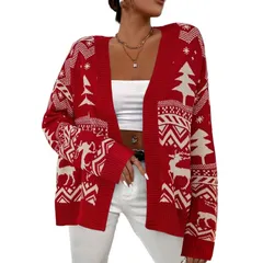 セオリア レディース アウター ニット・セーター カーディガン Seoria Womens Cardigan Soft Long Sleeves Casual Knitted Open Front Cのサムネイル