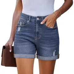 ボディサイズ レディース ボトムス ハーフパンツ・ショーツ ショートパンツ デニム BODDYSIZE Womens Casual Rippedenim Shorts High Waisted Sho