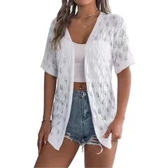 セオリア レディース アウター ニット・セーター シャツ Seoria Womens Lightweight Patterned Knitted Front Open Holiday Casual Sのサムネイル