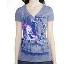 [Out of Print] Lewis Carroll / Alice's Adventures in Wonderland V-Neck Tee (Heather Grey) (Womens) - 이상한 나라의 앨리스 티셔츠