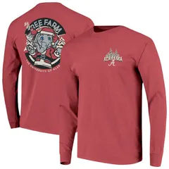 イメージワン レディース トップス Tシャツ 長袖 Image One Mens Crimson Alabama Crimson Tide Tree Farm Comfort Colors LongS