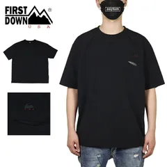 ファーストダウン Tシャツ FIRST DOWN Tシャツ 半袖Tシャツ トップス アウトドア メンズ レディース ブランド 大きいサイズ おしゃれ おすすめ 人気 黒 firstdown045 ブラック M L XLのサムネイル