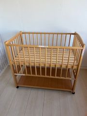 KATOJI ベビーベッド 木製ベビーベッド ナチュラル ブラウン 木