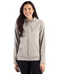 クリーク レディース トップス Tシャツ スウェット Clique Dash Recycled Womens Full Zip Hooded Sweatshirt Silver Grey Heatheのサムネイル