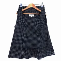 ハナエモリ HANAE MORI セットアップ カットソー ノースリーブ スクエアネック フレアスカート ミモレ丈 コットン 水玉 ドット 9A3 黒 ブラック トップス ボトムス /AZのサムネイル