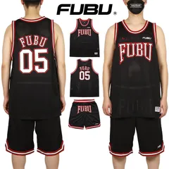 FUBU セットアップ フブ バスケタンク バスケシャツ タンクトップ ノースリーブ バスケショーツ メンズ レディース ブランド 大きいサイズ おしゃれ おすすめ 人気 黒 fubu24ss003 ブラック M L XL XXL