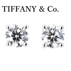 鑑定書つき】合計0.4ct ティファニー ソリティア ダイヤモンド ピアス