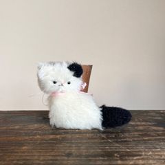 とけそうな、ねこ ( シルバーと白の子 ) Cora 猫 ぬいぐるみ 作家