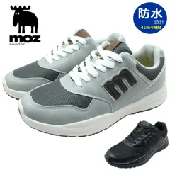 moz モズ スニーカー メンズ  スニーカー 防水 クッションインソール  6220 カジュアル 紐 軽量 幅広 梅雨 ブラック グレー 靴 ローカット  ブラック グレーのサムネイル