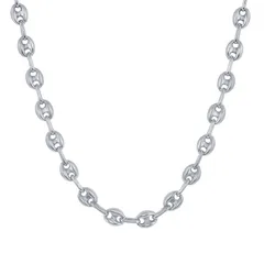 メタロ レディース アクセサリー ネックレス・チョーカー・ペンダントトップ レース Metallo Mensterling Silver 6 mmarina Puff Chainecklace Ste