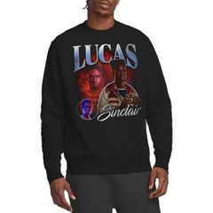스트레인저싱스 맨즈 아우터 파커·스웨트 셔츠 Stranger Thingstranger Things Lucas Homage Sweatshirt Black 블랙
