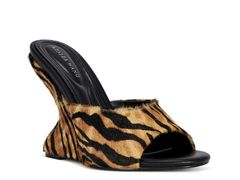 아자레아 원 여성 신발 샌들 Azalea WangVasa Wedge Sandal BlackBrown Tiger Print 블랙