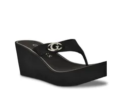ゲス レディース シューズ サンダル GuessShai Wedge Sandal Black ブラックのサムネイル