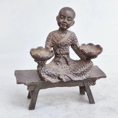 s36 下尾治彦 まりつき 銅器 置物 文鎮 - メルカリ
