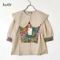 タグ付き 未使用品 kutir クティール ビッグ襟 ゴブランブラウス 花柄のサムネイル