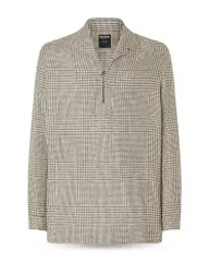 ゼニア メンズ トップス シャツ ウール シルク リネン ZEGNA Prince of Wales Crossover Linen Wool and Silk Shirt Olive Green Wのサムネイル