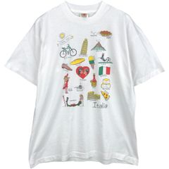 80s USA製 ヴィンテージTシャツ イラスト 落書き ハンドメイド風 