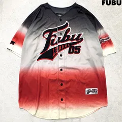 FUBU BASEBALL SHIRT ベースボールシャツ ゲームシャツ ロゴ グラデーション ショートスリーブ 半袖 Lサイズ マルチカラー フブのサムネイル