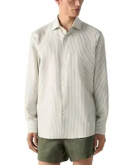 ゼニア メンズ トップス シャツ シルク ZEGNA Silk Dresshirt Pine Green White ホワイトのサムネイル