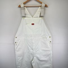 00s Dickies ホワイト コットンツイルオーバーオール - メルカリ