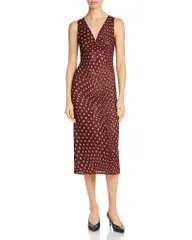 ステラマッカートニー レディース トップス シャツ ドット柄 ドット メッシュ Stella McCartney Polka Dot Mesh Top BurgundyPink バーガンディのサムネイル