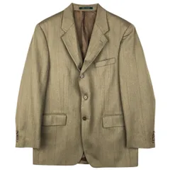 古着 ラルフローレン Ralph Lauren LAUREN ローレン ストライプ柄 アルパカ混 ウールテーラードジャケット カナダ製/eaa644004