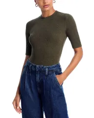 フレーム レディース トップス Tシャツ クルーネック リブ FRAME Theatheribbed Crewneck Tee Rich Military Heather ヘザーのサムネイル