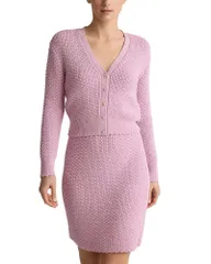 セントジョン レディース アウター カーディガン クレープ セーター ニット St John Perle Crepe Knit Cardigan Sweater Peonyのサムネイル
