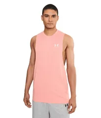 アンダーアーマー メンズ トップス シャツ ロゴ Under Armour Logo Cutoff Tank Posh PinkWhite ホワイトのサムネイル