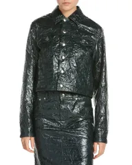 マルニ レディース アウター ジャケット・ブルゾン レザー フェイクレザー Marni Textured Faux Leather Jacket Dark Petrolのサムネイル