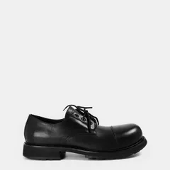 バレンシアガ メンズ シューズ ダービー レザー Balenciaga Mens Leather Derby Shoes Black ブラックのサムネイル