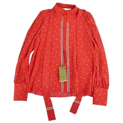 極美品 グッチ GUCCI シャツ ボウタイ ロングスリーブ 長袖 インターロッのサムネイル