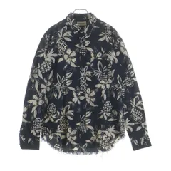 SAINT LAURENT PARIS (サンローランパリ) 16SS Hibiscus Rayon Shirt 411620 Y316P ダメージ加工 カットオフ ハイビスカス長袖レーヨンシャツ ブラックのサムネイル