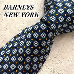 極美品 BARNEYS NEW YORK ネクタイ ネイビー ストライプ シルク - メルカリ
