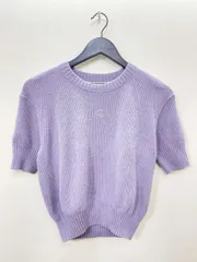 Calvin Klein カルバンクライン クロップ 半袖 バルーンショートスリーブ サマー ニット セーター sizeM/ラベンダー ■◆◎レディースのサムネイル