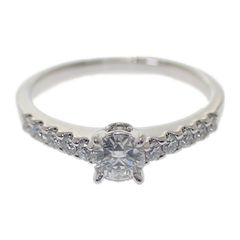 Mikimoto Round Brilliant Cut Diamond Ring, Size 10, Platinum 950, 0.25/0.12ct Diamonds, Perfect for Weddings, Anniversaries, Gifts, Formal Occasions, Classic Jewelry, Women's [Used] [A Rank]