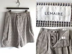 イタリア製 CHRISTOPHE LEMAIRE クリストフ ルメール BOXER SHORTS チェック シアサッカー ショートパンツ タック ショーツ 46 国内正規品のサムネイル