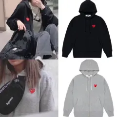 COMME des GARCONS コム・デ・ギャルソン ハート ワッペン ZIP UP フーディー ブラック/グレーのサムネイル