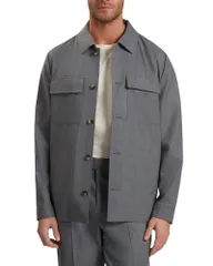 テッドベーカー メンズ アウター ジャケット・ブルゾン ウール シャツ Ted Baker Selwynj Lightweight Wool Blend Shirt Jacket Mid Grey グのサムネイル
