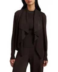 テッドベーカー レディース アウター カーディガン Ted Baker Elliyy Waterfall Front Cardigan Dark Drownのサムネイル