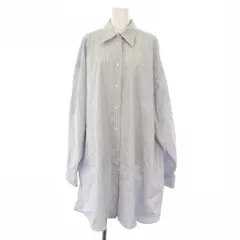 メゾンマルジェラ 1 Maison Margiela 1 マルタンマルジェラ 22SS コットンポプリンドレスシャツ COTTON POPLIN DRESS SHIRT ワンピース ひざ丈 長袖 ストライプ柄 麻 リネン混 XS 青 白 S51DL0253のサムネイル