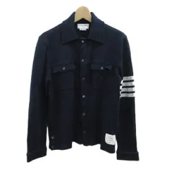 トムブラウン THOM BROWNE 24SS ダブルフェイス コットンニット シャツジャケット 長袖 4-BAR 1 S-M 紺 ネイビー MJT291A-07545-415 /XZ ■GY18のサムネイル