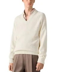 ゼニア メンズ トップス シャツ Vネック コットン ZEGNA Cotton V Neck Shirt White ホワイトのサムネイル