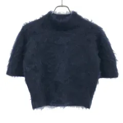 BLAMINK ブラミンク カシミヤファー7Gショートスリーブニットトップス 7918-299-0106 ネイビー 38のサムネイル