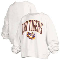 프레스 박스 레이디스 탑스 티셔츠 플러스 사이즈 스웨트 Womens Pressbox White LSU Tigers Plusize Nelson Janise Sweatshi