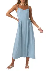 オニール レディース トップス ワンピース リネン ONeillinen Stripe Sundress Tofu ストライプのサムネイル