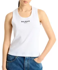 バルマン レディース アウター ベスト 刺繍 Balmain Paris Embroidered Vestop White ホワイトのサムネイル