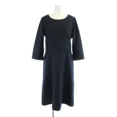 クレージュ courreges ワンピース 38 紺 ネイビー 無地 ラウンドネック 七分袖 ECEAN-40390 /APのサムネイル